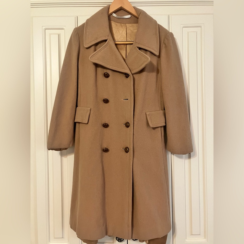 American Bazaar Vintage Women's Double-Breasted Wool Pea Coat XS‎ Cozy Warm
